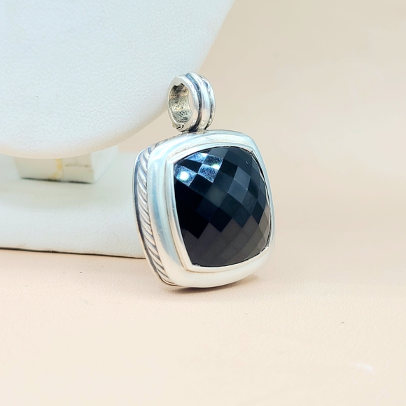 David Yurman Albion 20mm Black Onyx Pendant Enhancer - Picture 3 of 6
